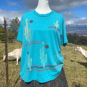 𝅺VTG 80s 90s Saguaro Cactus Desert Southwestern Tee